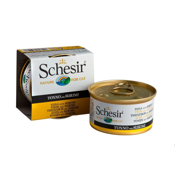 Schesir Chicken Fillets with Surimi in Jelly Canned Cat Food, 85g - Happy Hoomans