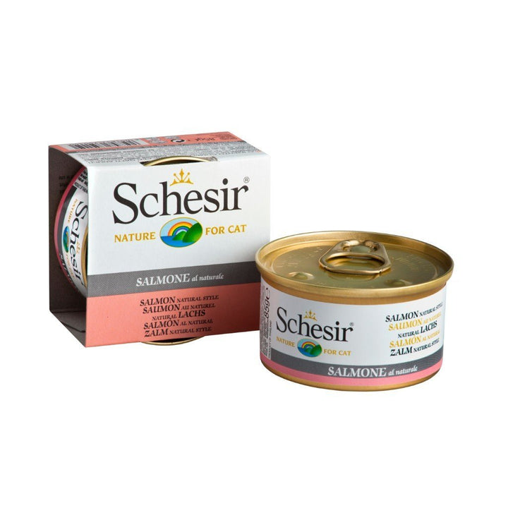 Schesir Salmon Natural Style in Water Canned Cat Food, 85g - Happy Hoomans