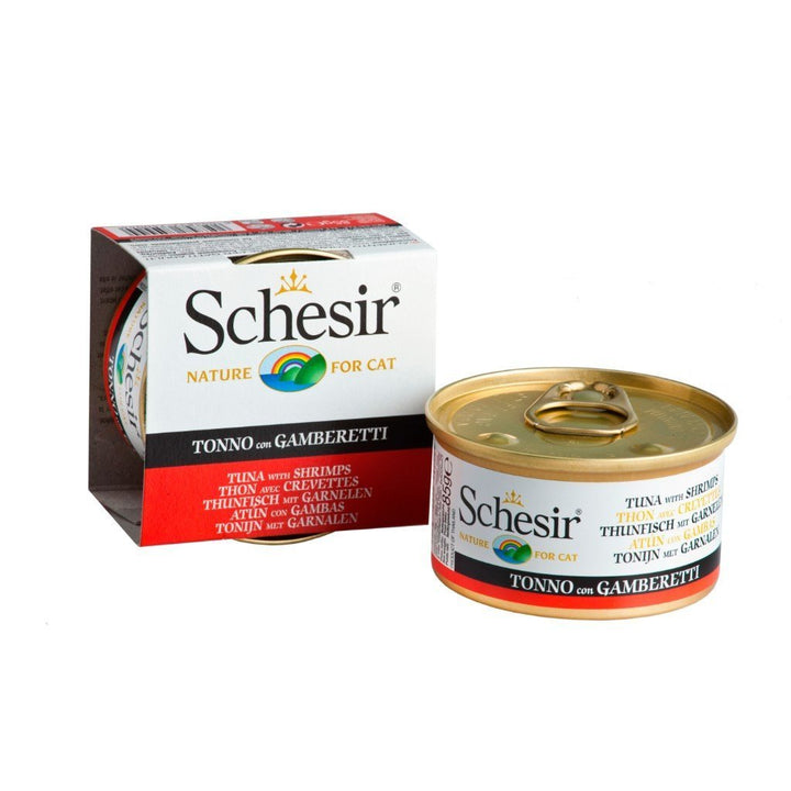 Schesir Tuna with Shrimps in Jelly Canned Cat Food, 85g - Happy Hoomans