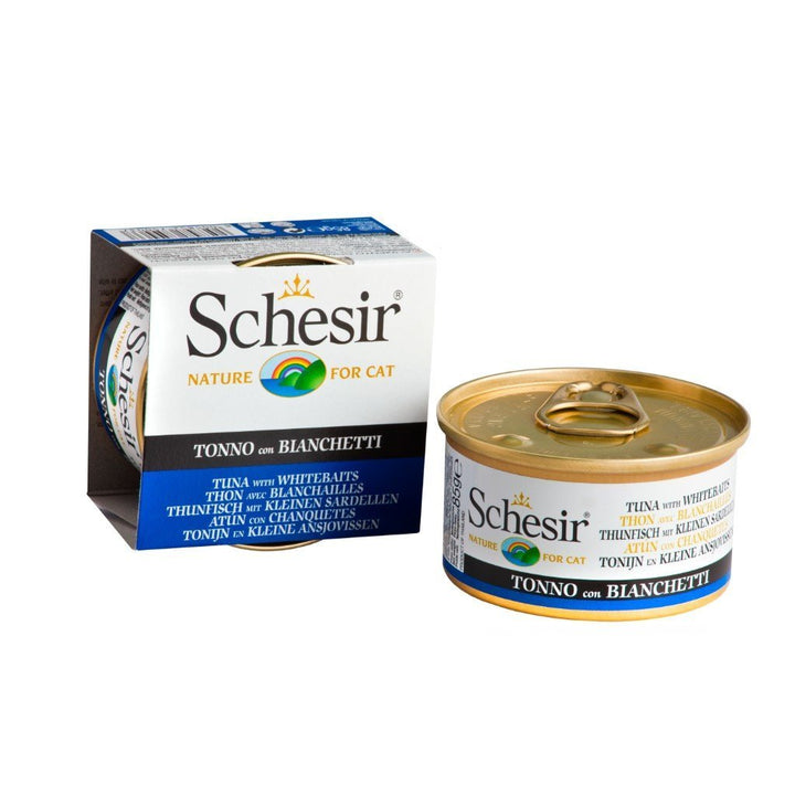 Schesir Tuna with Whitebait in Jelly Canned Cat Food, 85g - Happy Hoomans