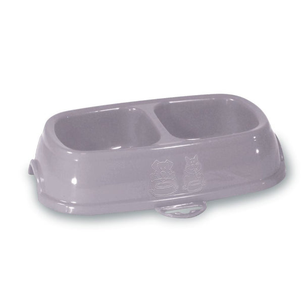 Stefanplast Break Double Pet Bowl - Powder Pink (2 Sizes) - Happy Hoomans