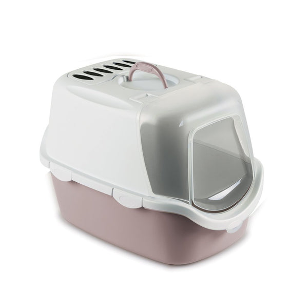 Stefanplast Cathy Easy Clean Cat Litter Box - Powder Pink - Happy Hoomans