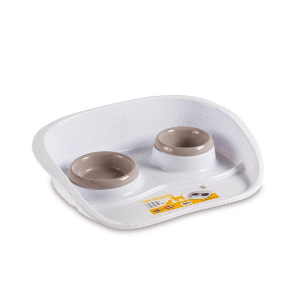 Stefanplast Set Dinner Pet Bowl - Powder Pink - Happy Hoomans