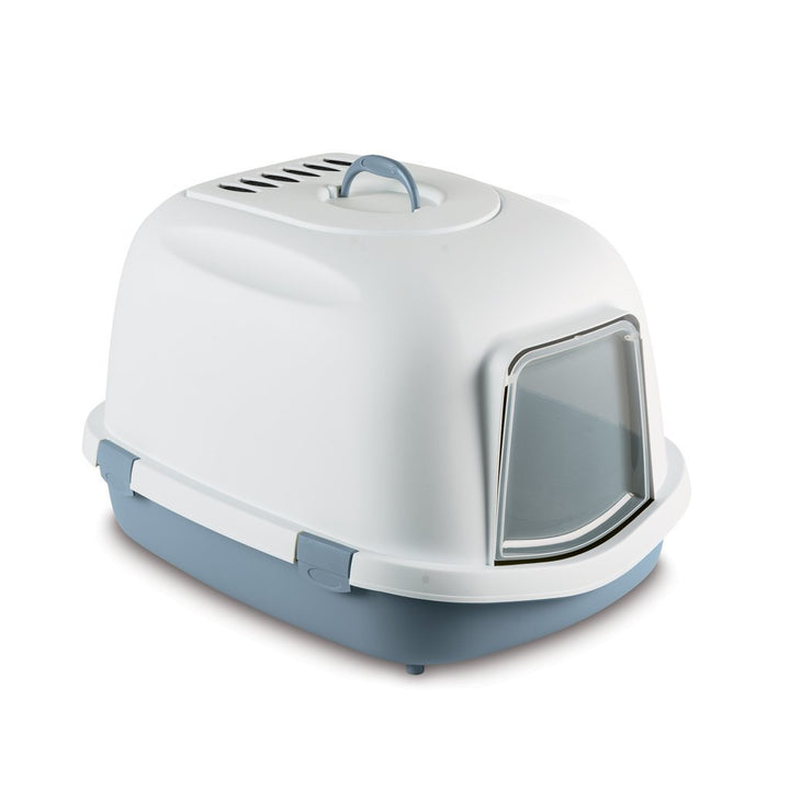 Stefanplast Super Queen Cat Litter Box - Steel Blue - Happy Hoomans