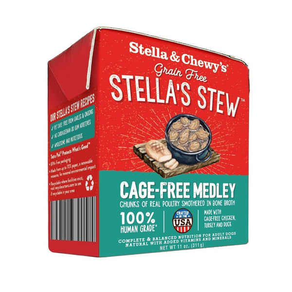Stella & Chewy's Cage Free Medley Stew Grain-Free Wet Dog Food, 11oz - Happy Hoomans