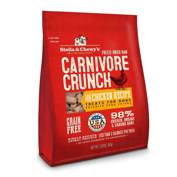 Stella & Chewy's Carnivore Crunch Chicken Recipe Freeze-Dried Raw Dog Treats, 3.25oz - Happy Hoomans