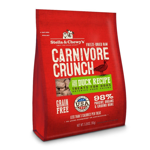 Stella & Chewy's Carnivore Crunch Duck Recipe Freeze-Dried Raw Dog Treats, 3.25oz - Happy Hoomans