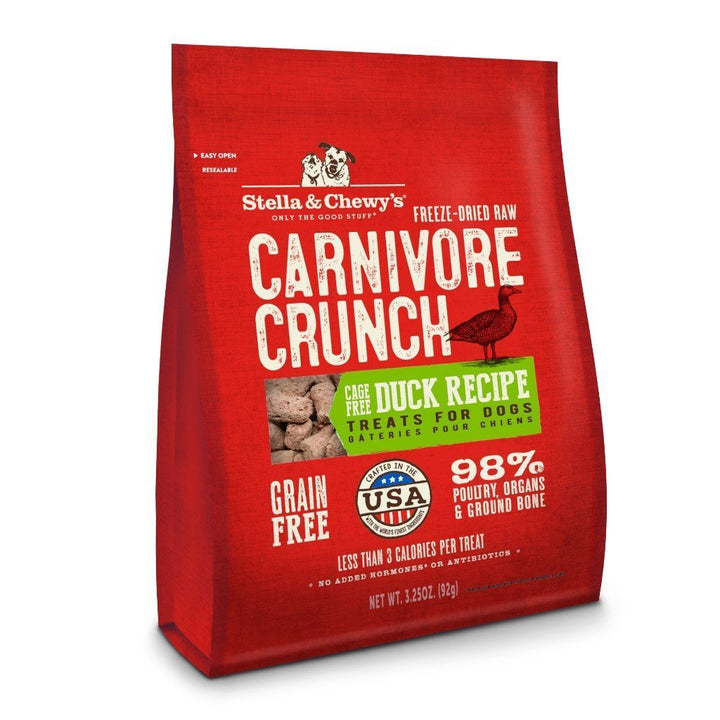 Stella & Chewy's Carnivore Crunch Duck Recipe Freeze-Dried Raw Dog Treats, 3.25oz - Happy Hoomans