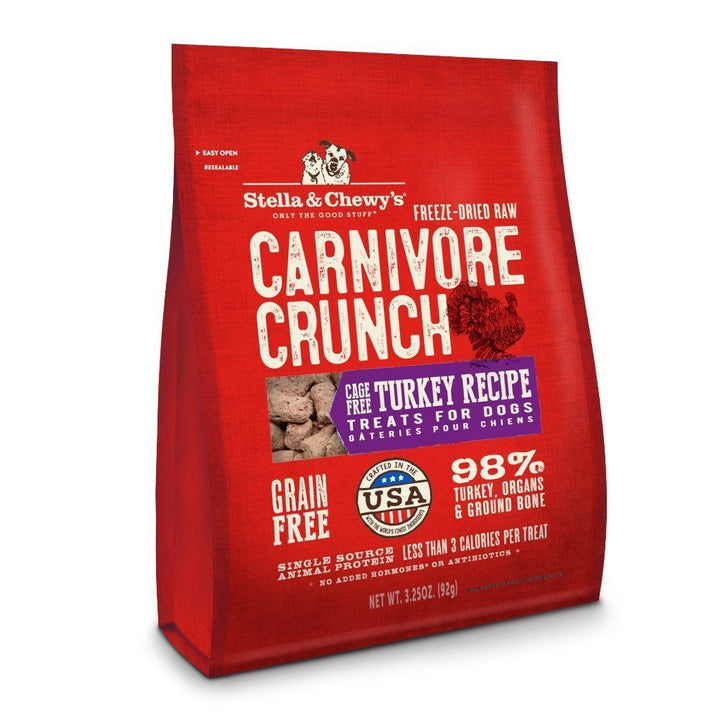 Stella & Chewy's Carnivore Crunch Turkey Recipe Freeze-Dried Raw Dog Treats, 3.25oz - Happy Hoomans