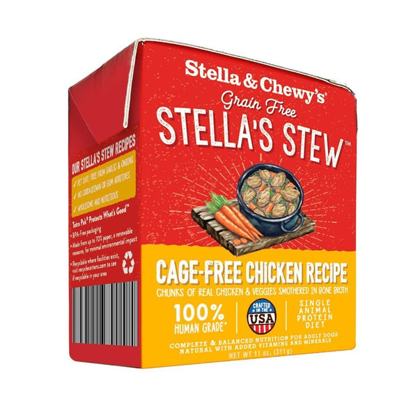 Stella & Chewy's Chicken Recipe Stew Grain-Free Wet Dog Food, 11oz - Happy Hoomans