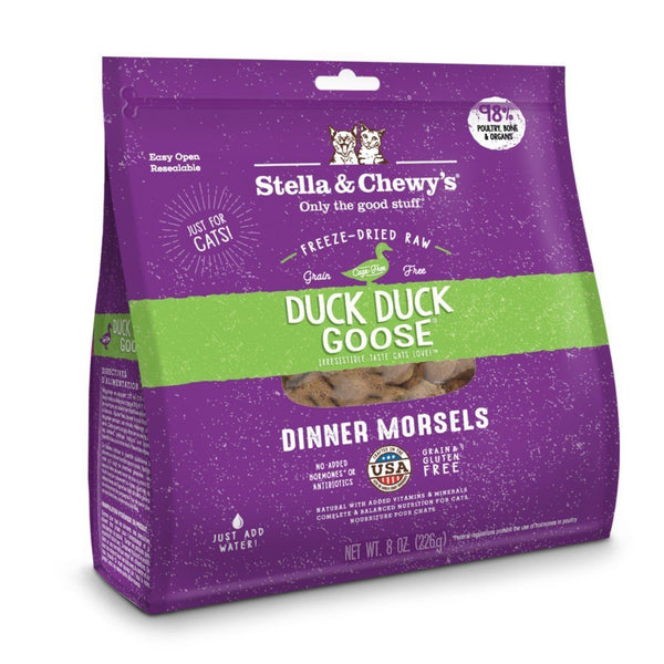 Stella & Chewy's Duck Duck Goose Dinner Morsels Freeze-Dried Raw Cat Food (2 Sizes) - Happy Hoomans
