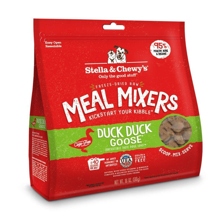 Stella & Chewy's Duck Duck Goose Meal Mixers Freeze-Dried Raw Dog Food Topper, 18oz - Happy Hoomans