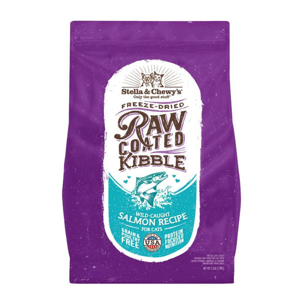 Stella & Chewy's Freeze-Dried Raw Coated Kibble Salmon Recipe Dry Cat Food (2 Sizes) - Happy Hoomans