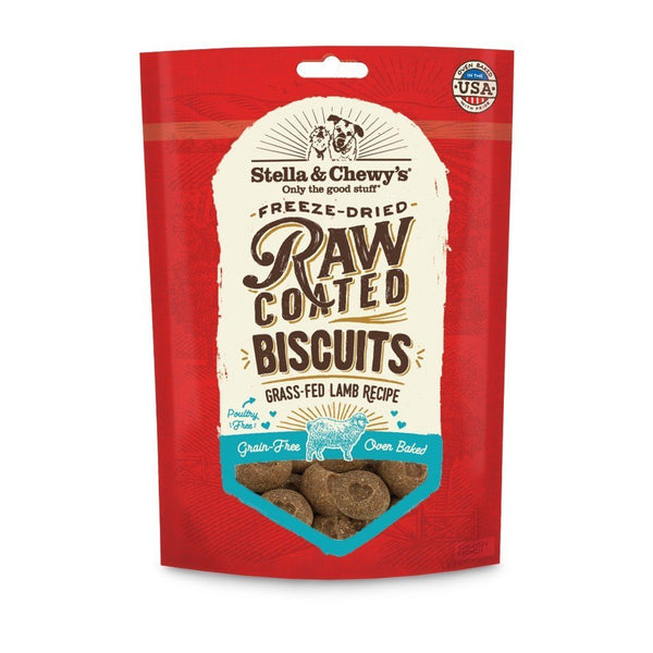 Stella & Chewy's Lamb Recipe Raw Coated Biscuits Freeze-Dried Dog Treats, 9oz - Happy Hoomans