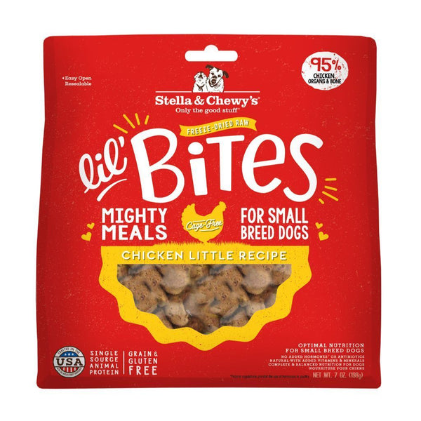 Stella & Chewy's Lil' Bites Chicken Little Recipe Small Breed Freeze-Dried Raw Dog Food, 7oz - Happy Hoomans