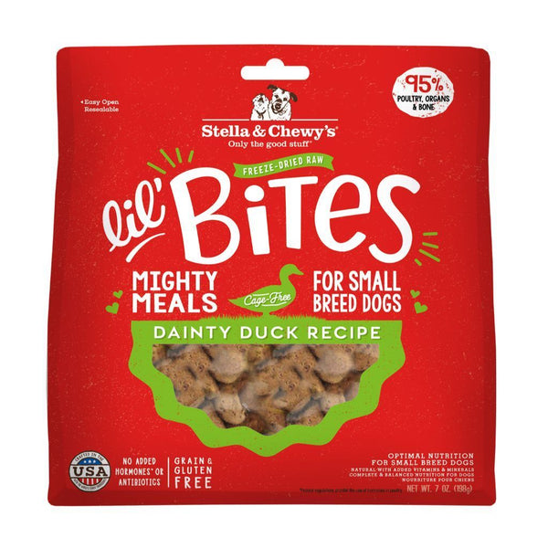 Stella & Chewy's Lil' Bites Dainty Duck Recipe Small Breed Freeze-Dried Raw Dog Food, 7oz - Happy Hoomans