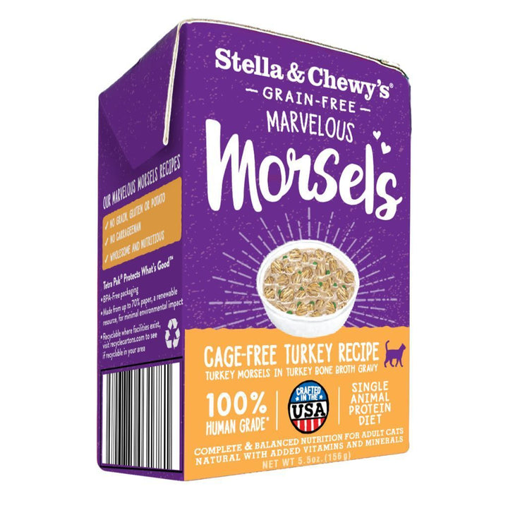 Stella & Chewy's Marvelous Morsels Turkey Recipe Wet Cat Food, 5.5oz - Happy Hoomans