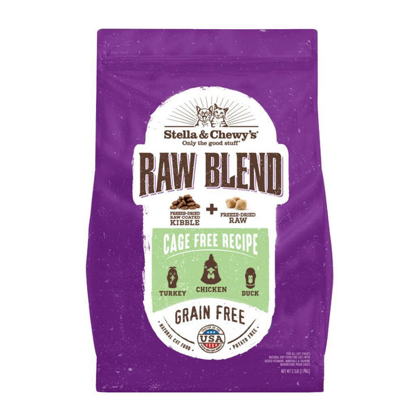 Stella & Chewy's Raw Blend Cage-Free Recipe Baked Kibble Dry Cat Food (2 Sizes) - Happy Hoomans