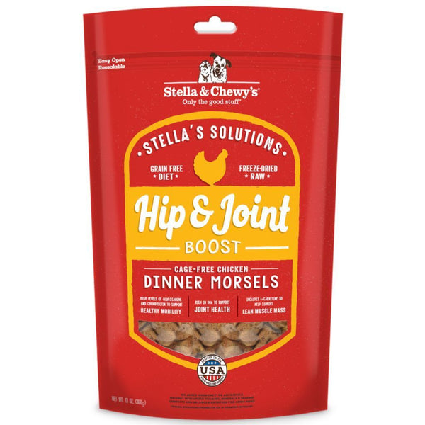 Stella & Chewy's Stella’s Solutions Hip & Joint Boost Chicken Freeze-Dried Raw Dog Food, 368g - Happy Hoomans