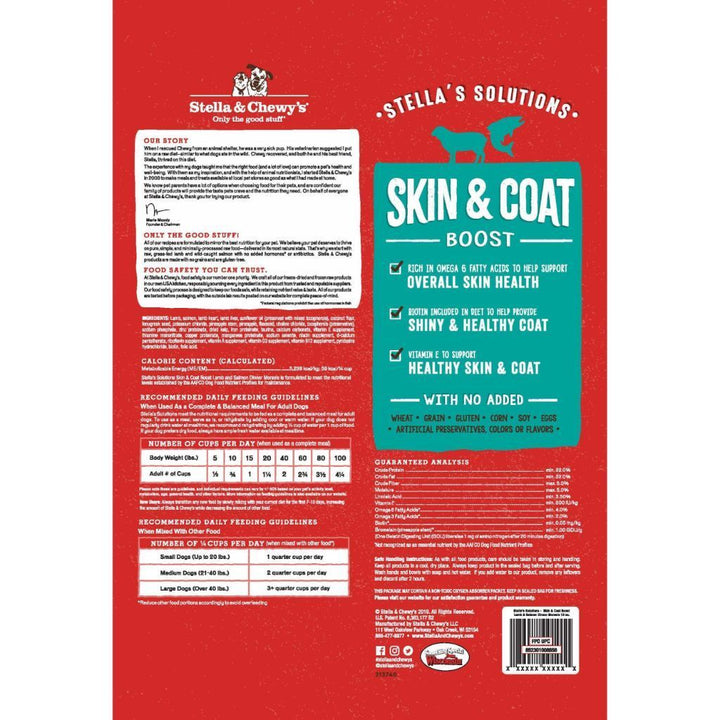 Stella & Chewy's Stella’s Solutions Skin & Coat Boost Lamb & Salmon Freeze-Dried Raw Dog Food, 368g - Happy Hoomans