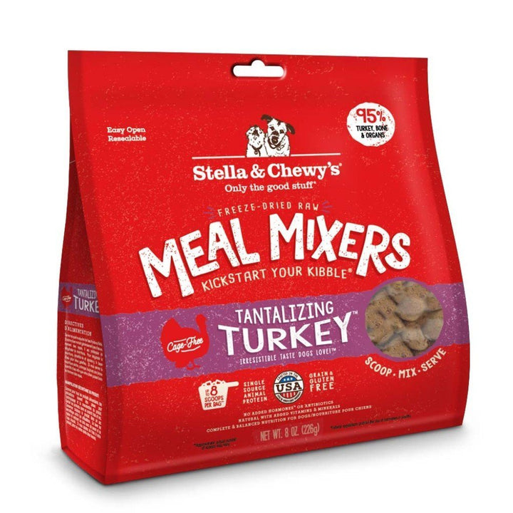 Stella & Chewy's Tantalizing Turkey Meal Mixers Freeze-Dried Raw Dog Food Topper (2 Sizes) - Happy Hoomans