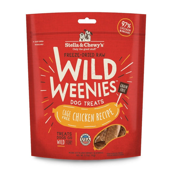 Stella & Chewy's Wild Weenies Chicken Recipe Freeze-Dried Raw Dog Treats, 3.25oz - Happy Hoomans