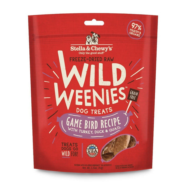 Stella & Chewy's Wild Weenies Game Bird Recipe Freeze-Dried Raw Dog Treats, 3.25oz - Happy Hoomans
