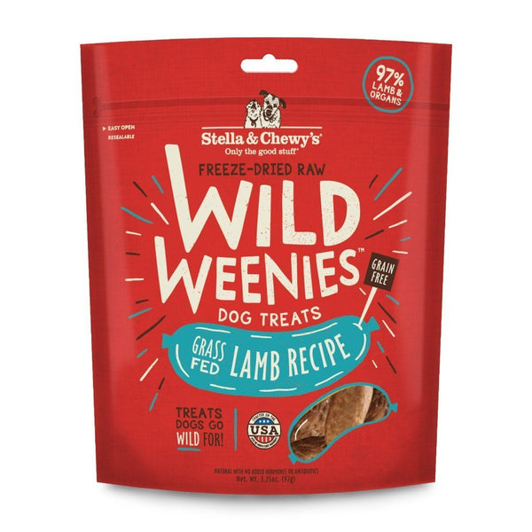 Stella & Chewy's Wild Weenies Lamb Recipe Freeze-Dried Raw Dog Treats, 3.25oz - Happy Hoomans