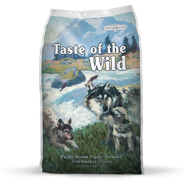 Taste Of The Wild Pacific Stream Puppy Smoked Salmon Recipe Dry Dog Food (2 Sizes) - Happy Hoomans