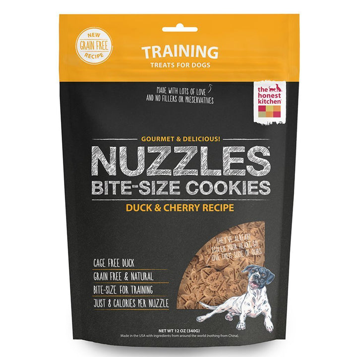 The Honest Kitchen Grain-Free Duck & Cherries Bite-Sized Cookies Crunchy Dog Treats, 340g - Happy Hoomans