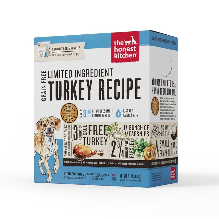 The Honest Kitchen Limited Ingredient Turkey Recipe Dehydrated Dog Food (3 Sizes) - Happy Hoomans