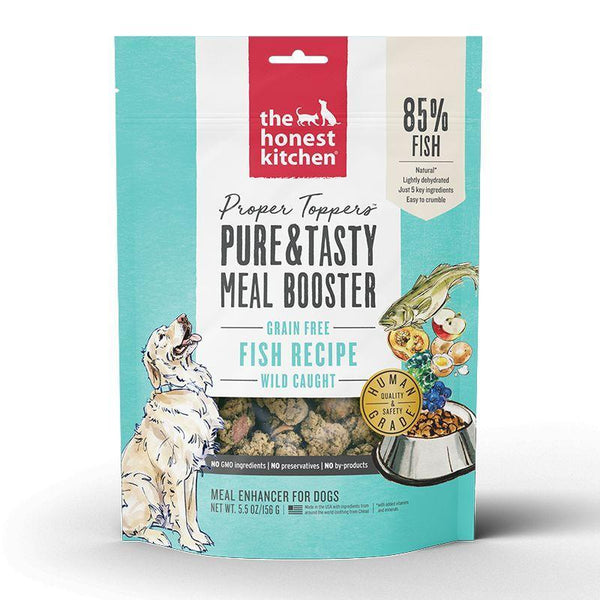 The Honest Kitchen Proper Toppers Grain-Free Fish Recipe Dehydrated Dog Food Topper, 156g - Happy Hoomans