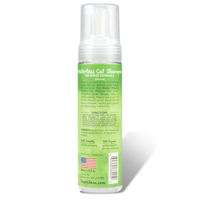 Tropiclean Deep Cleaning Waterless Cat Shampoo, 7.4oz - Happy Hoomans