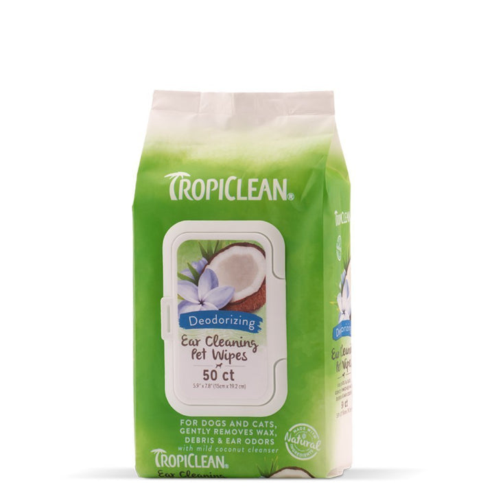 Tropiclean Ear Cleansing Wipes for Pets, 50 pcs - Happy Hoomans