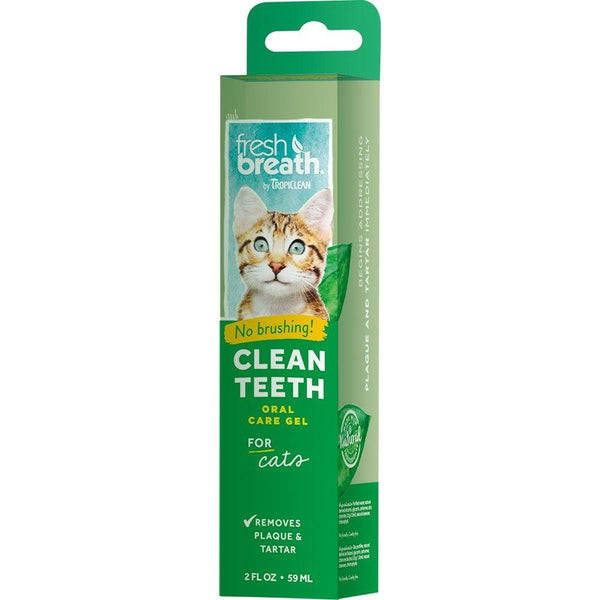 Tropiclean Fresh Breath Clean Teeth Gel for Cats, 2 oz - Happy Hoomans