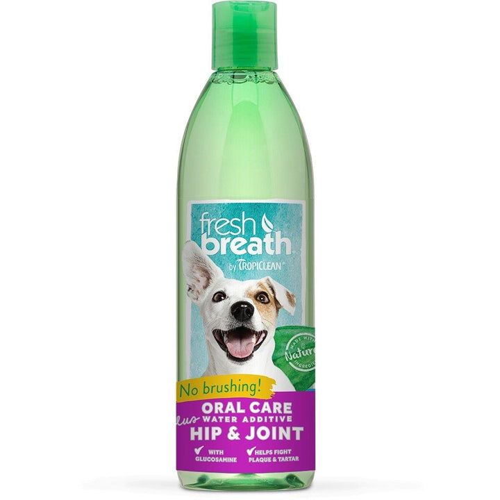 Tropiclean Fresh Breath Oral Care Water Additive for Dogs (Hip & Joint), 16 oz - Happy Hoomans