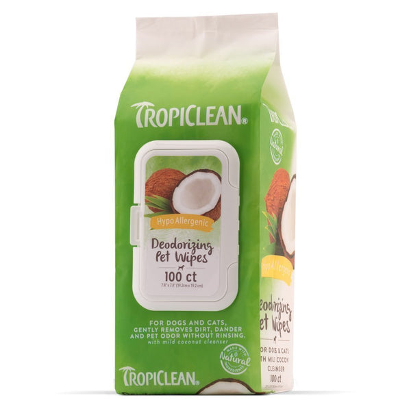 Tropiclean Hypoallergenic Wipes for Pets, 100 pcs - Happy Hoomans
