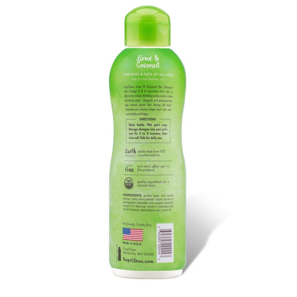 Tropiclean Lime & Coconut Pet Shampoo, 12oz Happy Hoomans