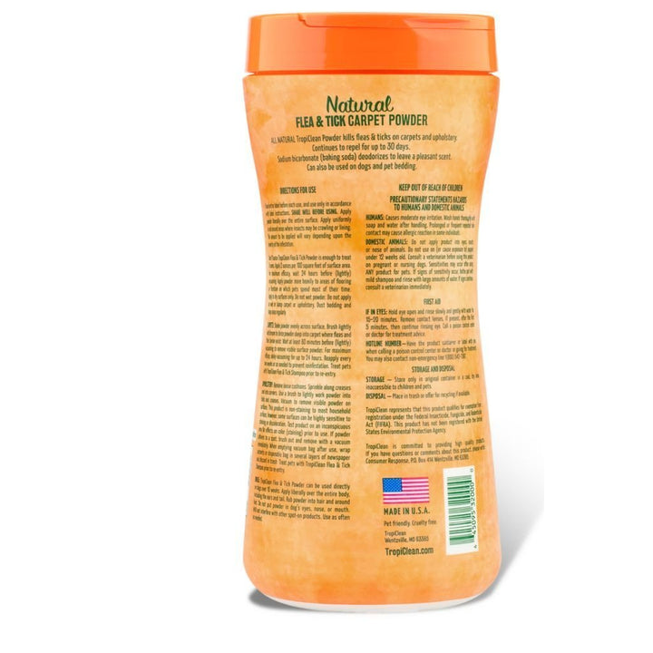 Tropiclean Natural Flea & Tick Carpet Powder, 11oz - Happy Hoomans
