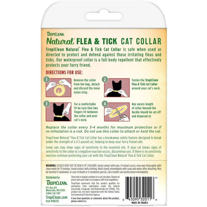 Tropiclean Natural Flea & Tick Cat Collar - Happy Hoomans