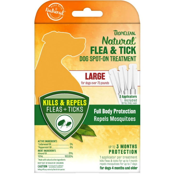 Tropiclean Natural Flea & Tick Dog Spot-on Treatment - Happy Hoomans