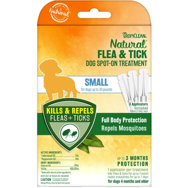 Tropiclean Natural Flea & Tick Dog Spot-on Treatment - Happy Hoomans