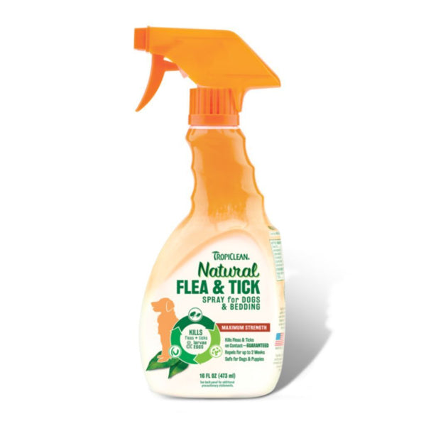 Tropiclean Natural Flea & Tick Spray for Dogs & Bedding, 16oz - Happy Hoomans