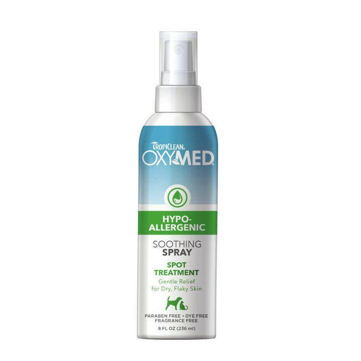 TropiClean OxyMed Hypoallergenic Soothing Spray, 8 oz - Happy Hoomans