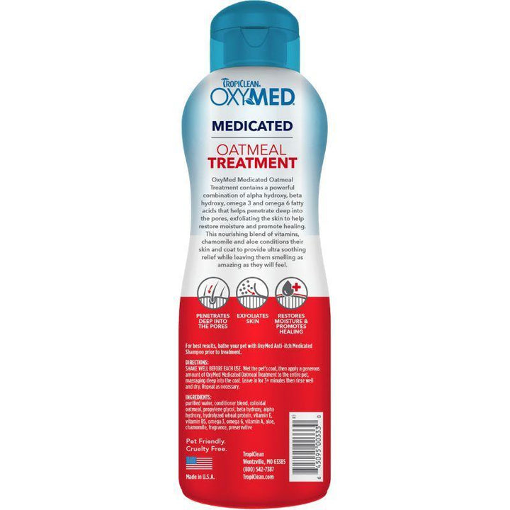 TropiClean OxyMed Medicated Treatment Rinse, 20 oz - Happy Hoomans