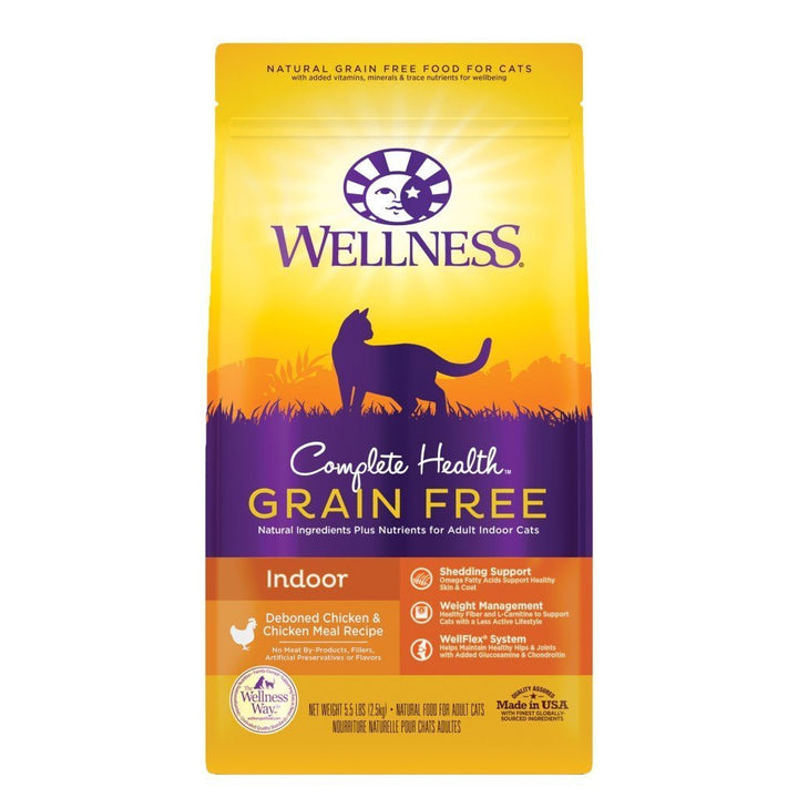 Wellness Complete Health Grain-Free Indoor Chicken Recipe Dry Cat Food (2 Sizes) - Happy Hoomans