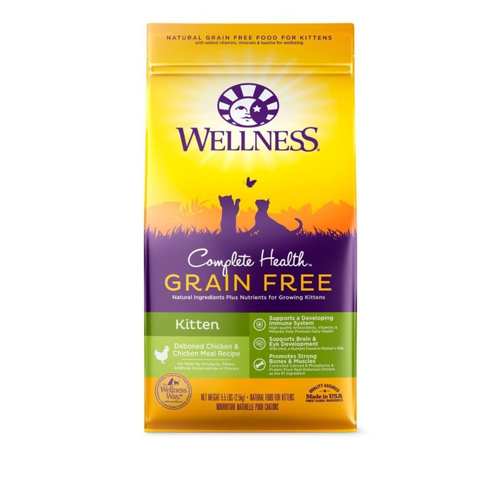 Wellness Complete Health Grain-Free Kitten Dry Cat Food, 5.5lb - Happy Hoomans