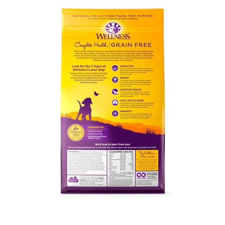 Wellness Complete Health Grain-Free Puppy Formula Dry Dog Food (3 Sizes) - Happy Hoomans