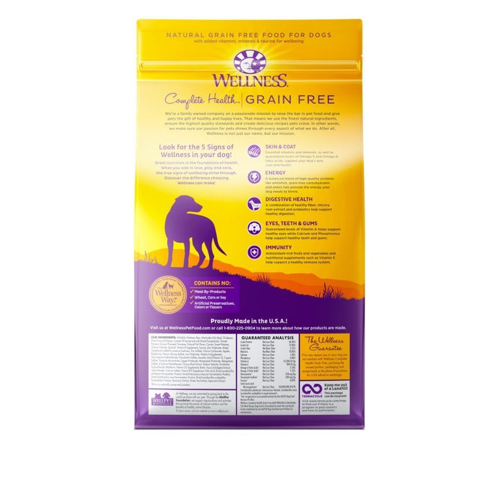 Wellness Complete Health Grain-Free Whitefish Recipe Adult Dry Dog Food (3 Sizes) - Happy Hoomans