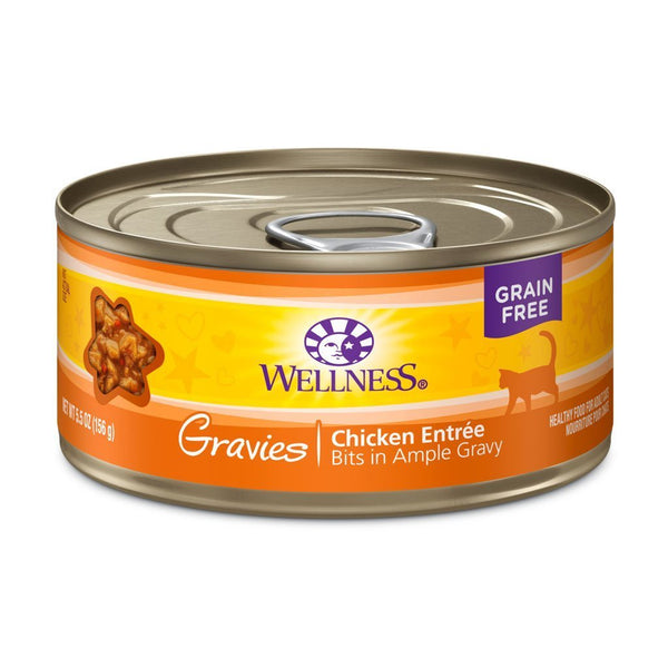 Wellness Complete Health Gravies Chicken Entrée Grain-Free Canned Cat Food, 3oz - Happy Hoomans